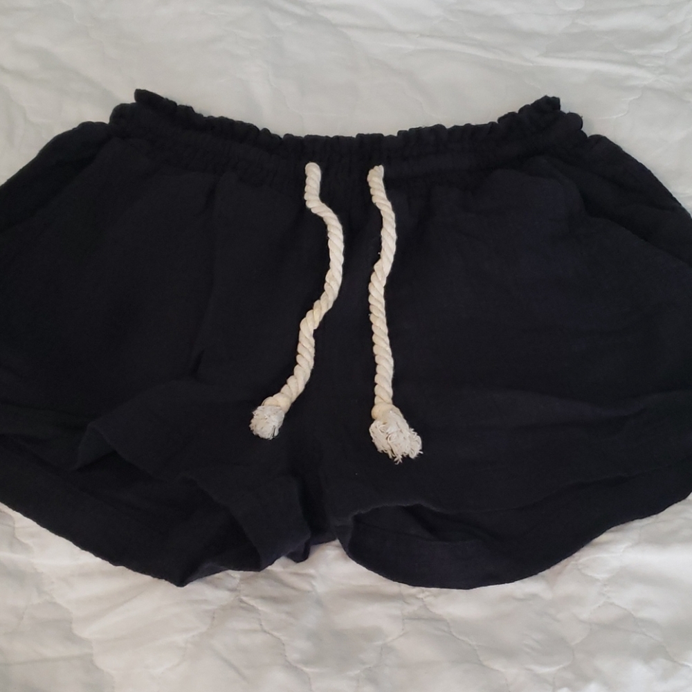 Black cotton shorts